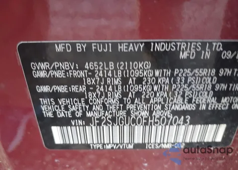 2015 Subaru Forester 2.0Xt Touring из США, поврежденный, VIN JF2SJGUC0FH507043